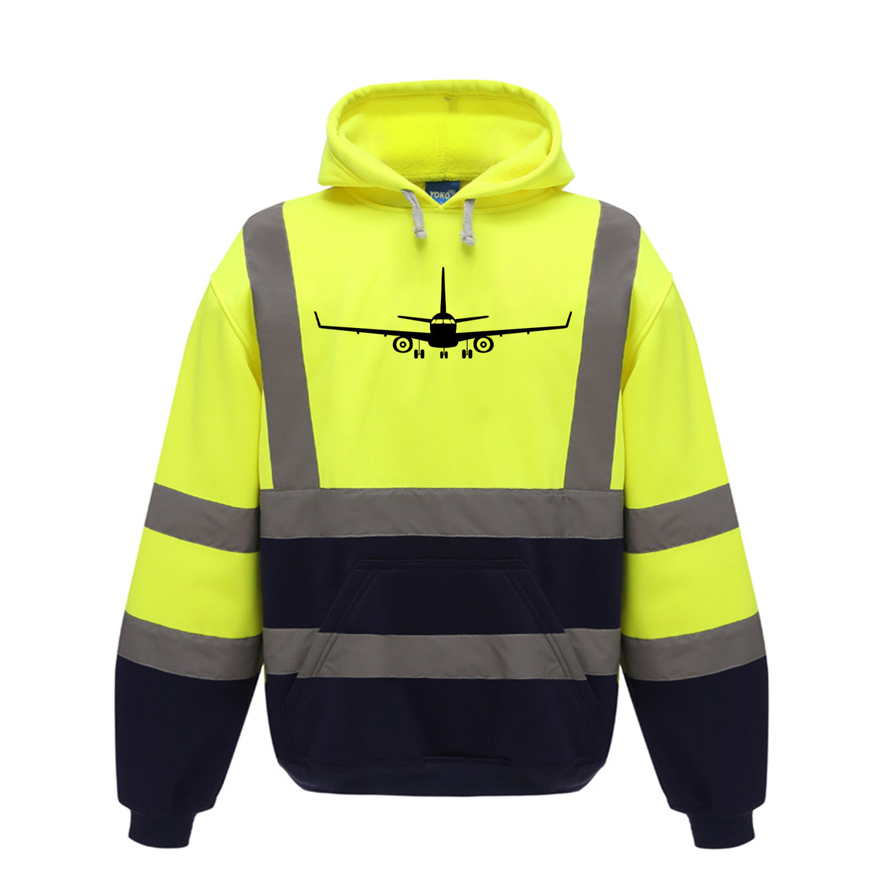 Embraer E-190 Silhouette Plane Designed Reflective Hoodies