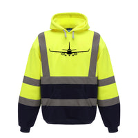 Thumbnail for Embraer E-190 Silhouette Plane Designed Reflective Hoodies