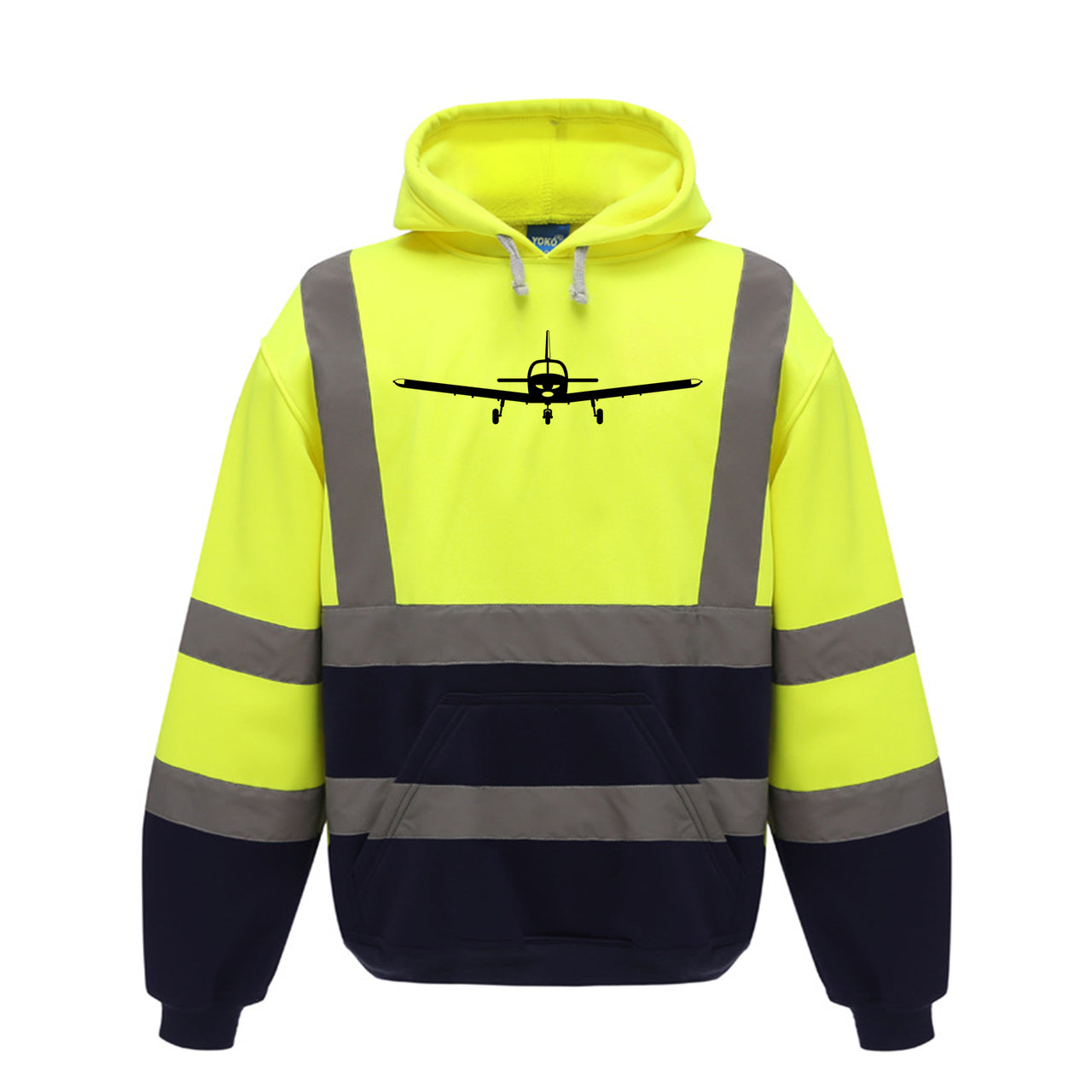 Piper PA28 Silhouette Plane Designed Reflective Hoodies