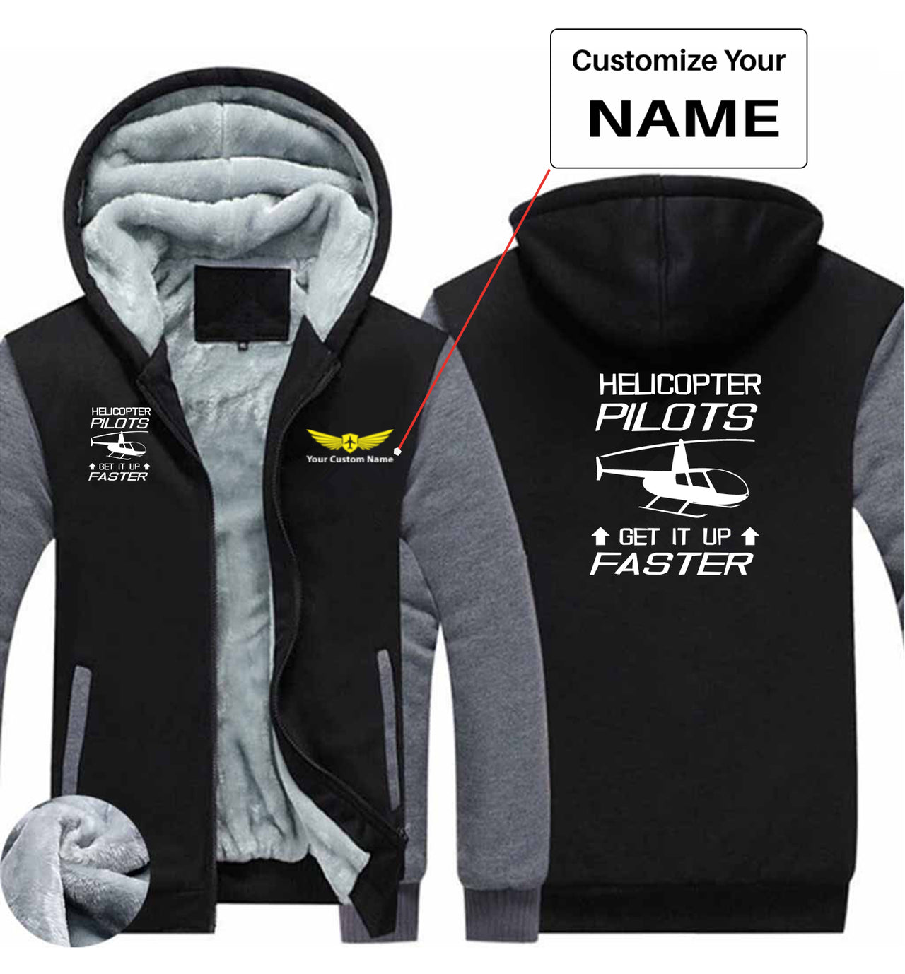 Helicopter Pilots Get It Up Faster Designed Zipped Sweatshirts