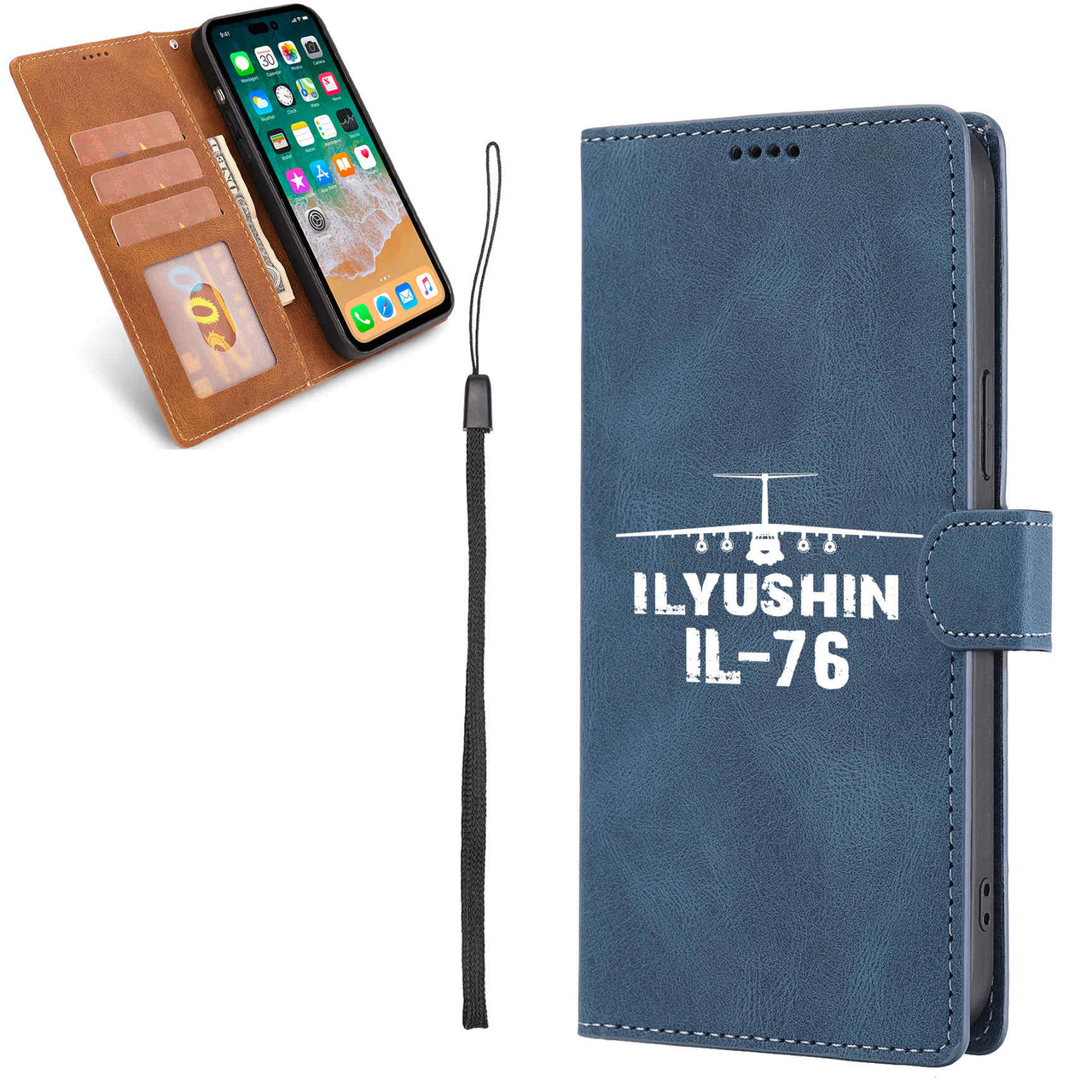 ILyushin IL-76 & Plane Designed Leather Samsung S & Note Cases