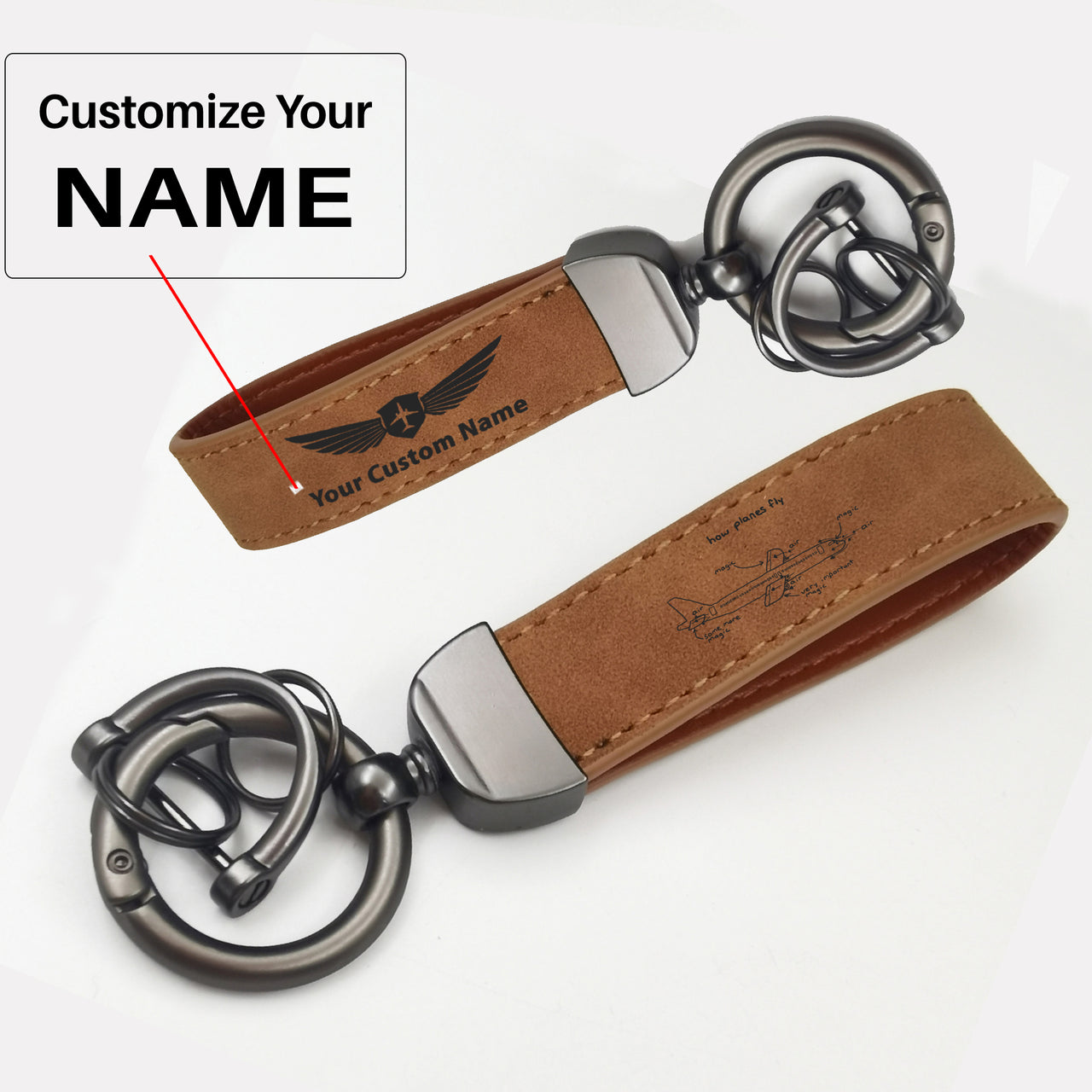 How Planes Fly Design Horseshoe Buckle Key Chains