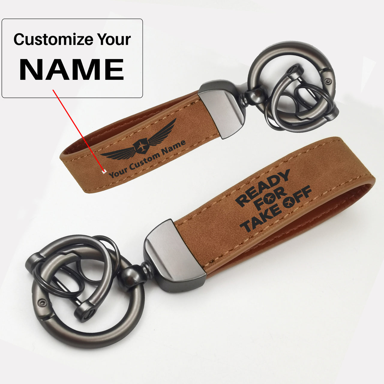 Ready For Takeoff Design Horseshoe Buckle Key Chains