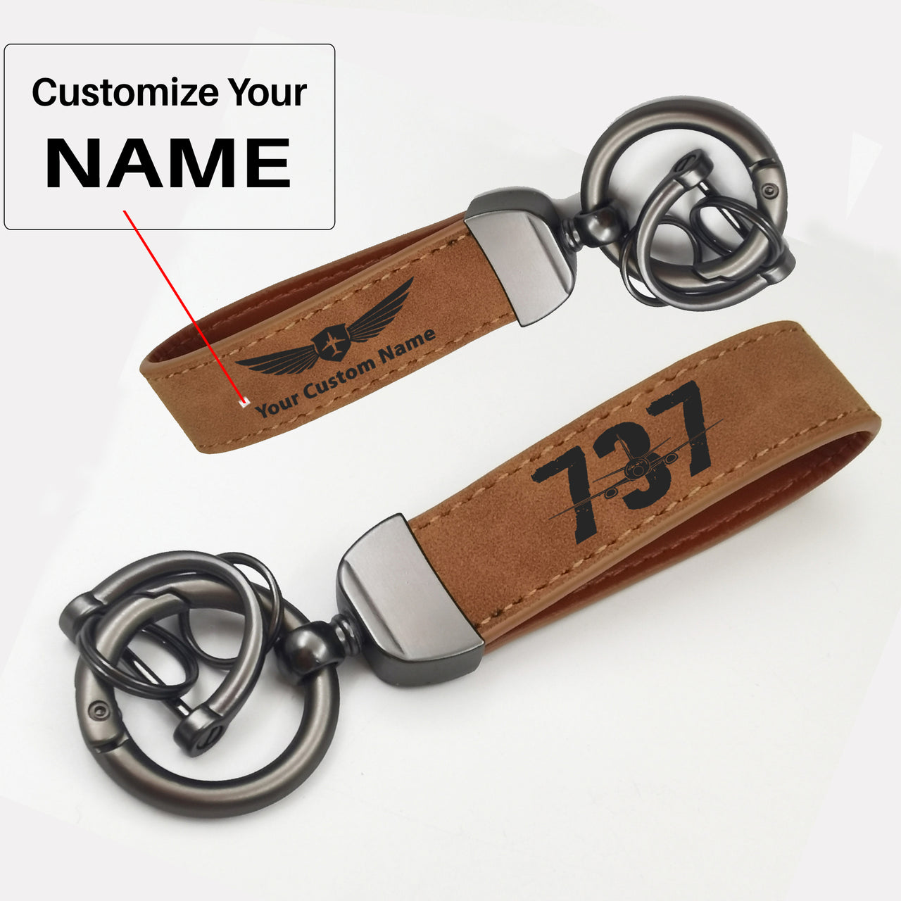 Boeing 737 Designed Design Horseshoe Buckle Key Chains