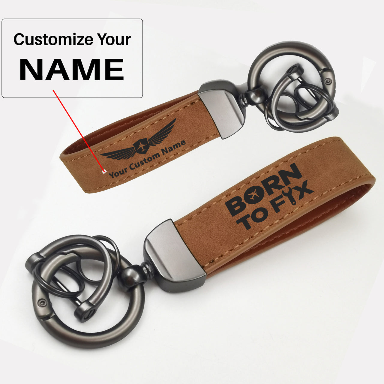 Born To Fix Airplanes Design Horseshoe Buckle Key Chains