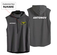 Thumbnail for Antonov & Text Designed Hooded Tank Tops