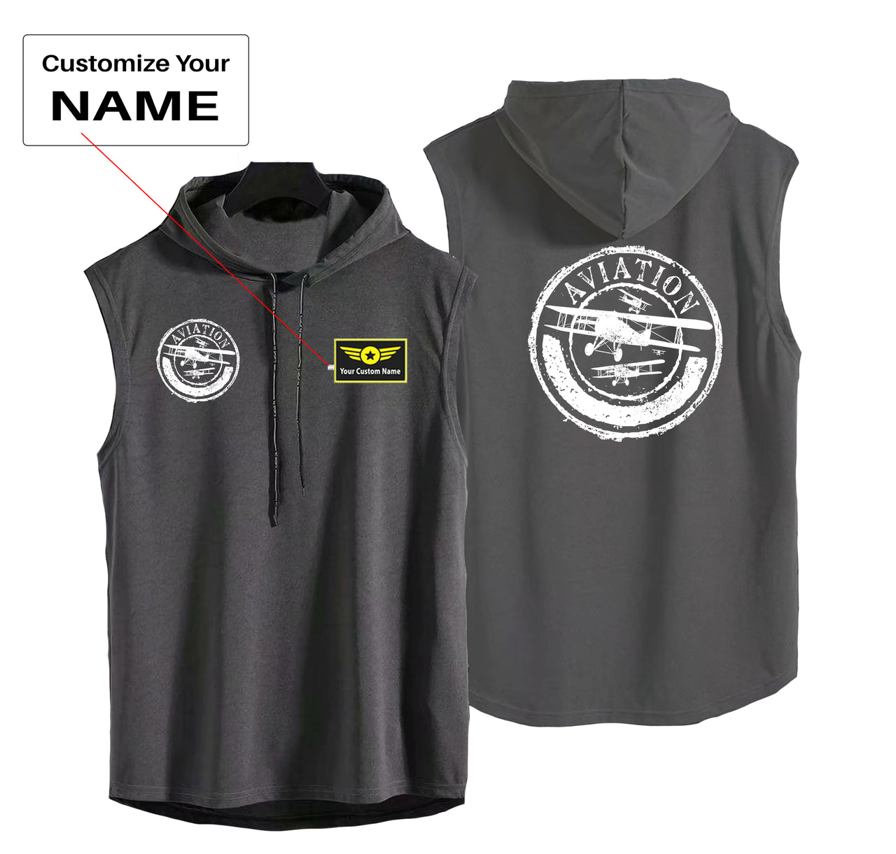 Aviation Lovers Designed Hooded Tank Tops