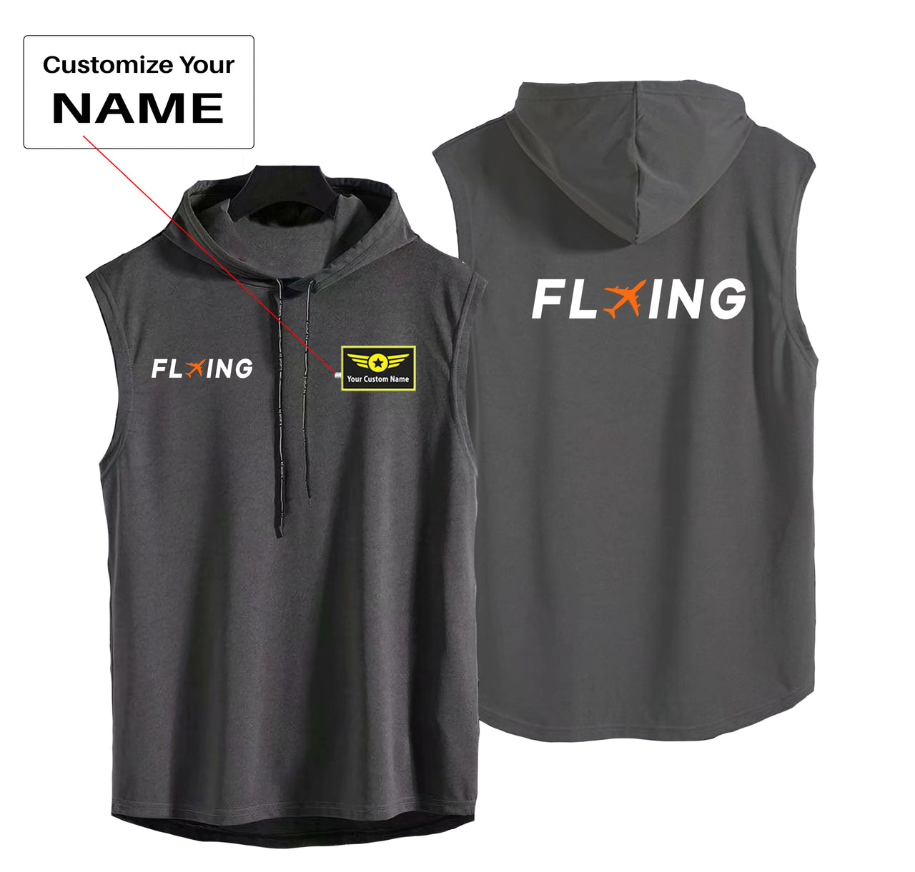 Flying Designed Hooded Tank Tops