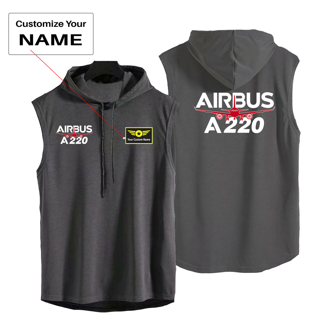 Amazing Airbus A220 Designed Hooded Tank Tops