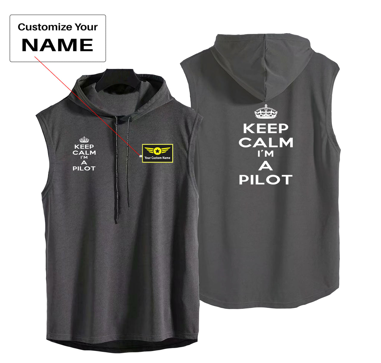 Keep Calm I'm a Pilot Designed Hooded Tank Tops