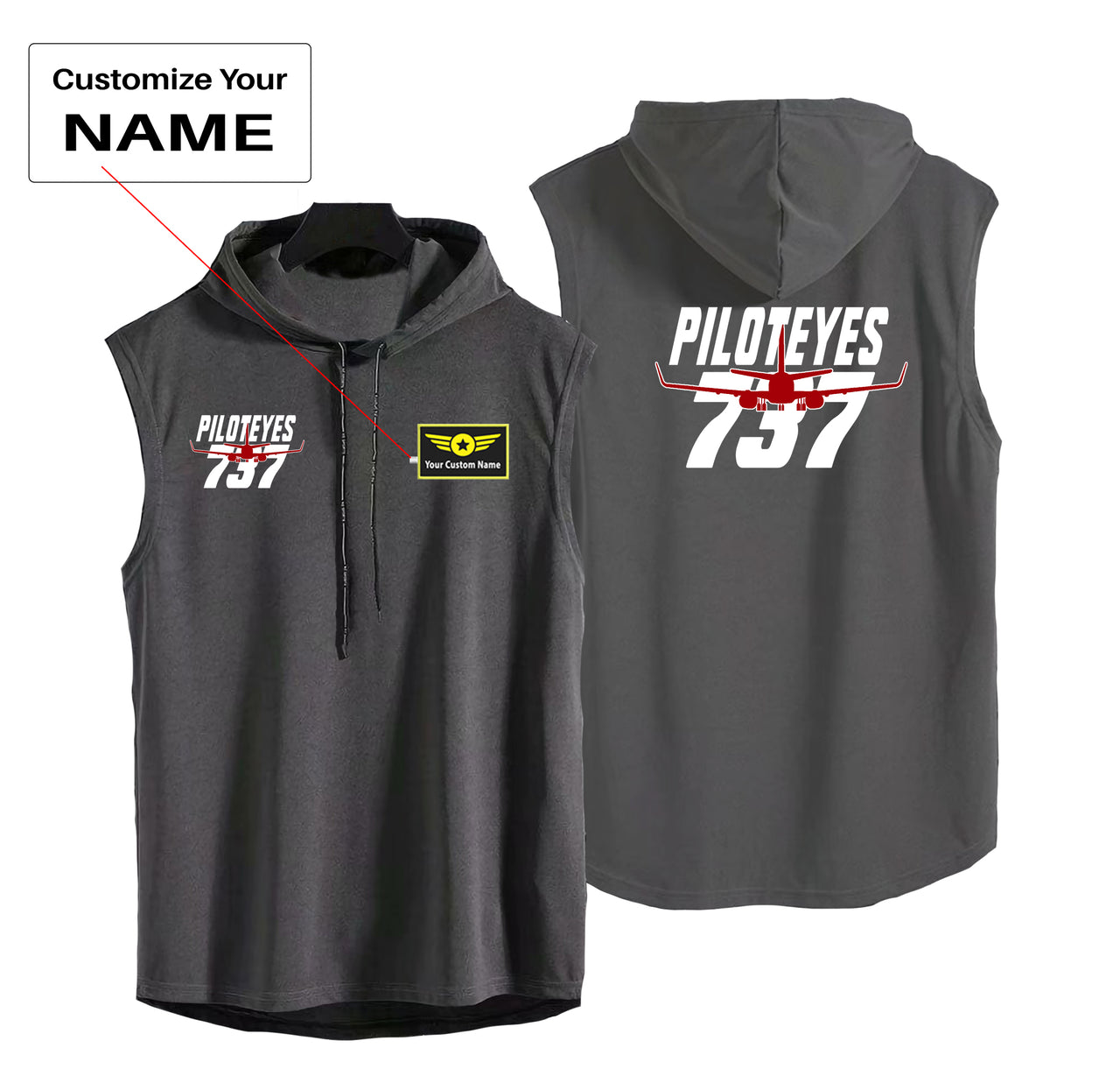 Amazing Piloteyes737 Designed Hooded Tank Tops