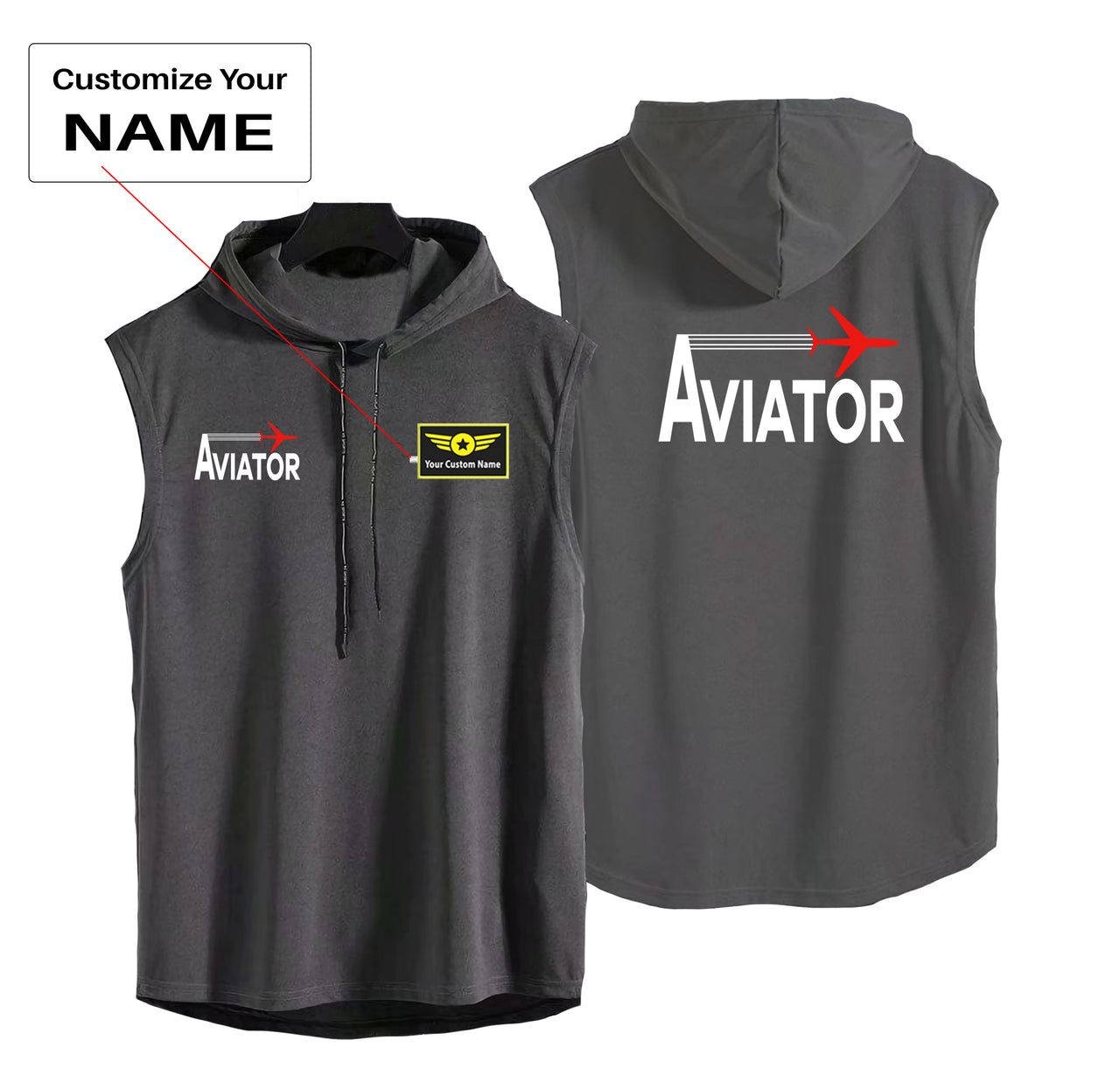 Aviator Designed Hooded Tank Tops