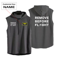 Thumbnail for Remove Before Flight Designed Hooded Tank Tops