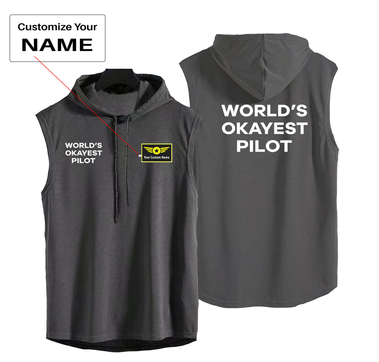 World's Okayest Pilot Designed Hooded Tank Tops