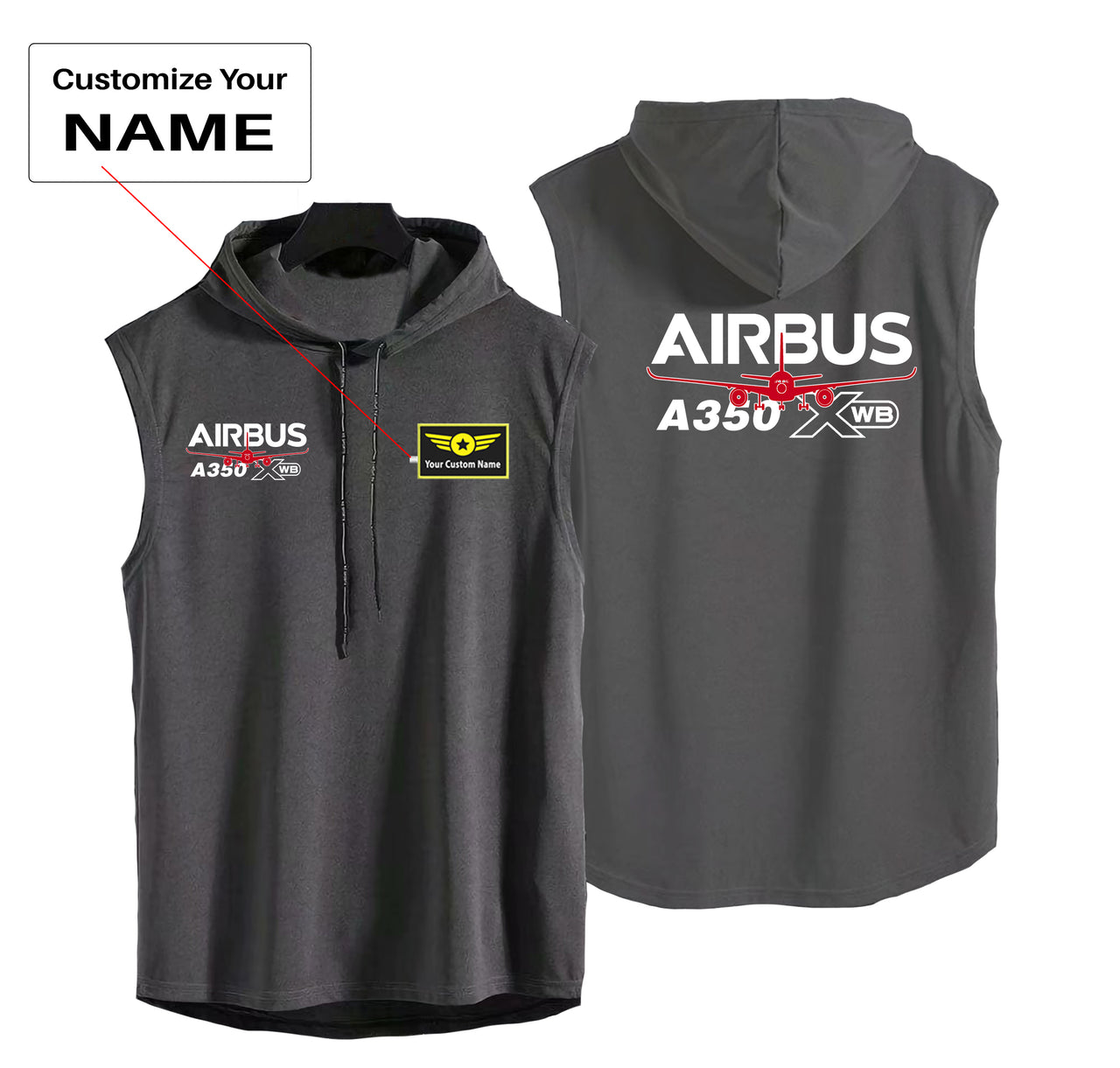 Amazing Airbus A350 XWB Designed Hooded Tank Tops