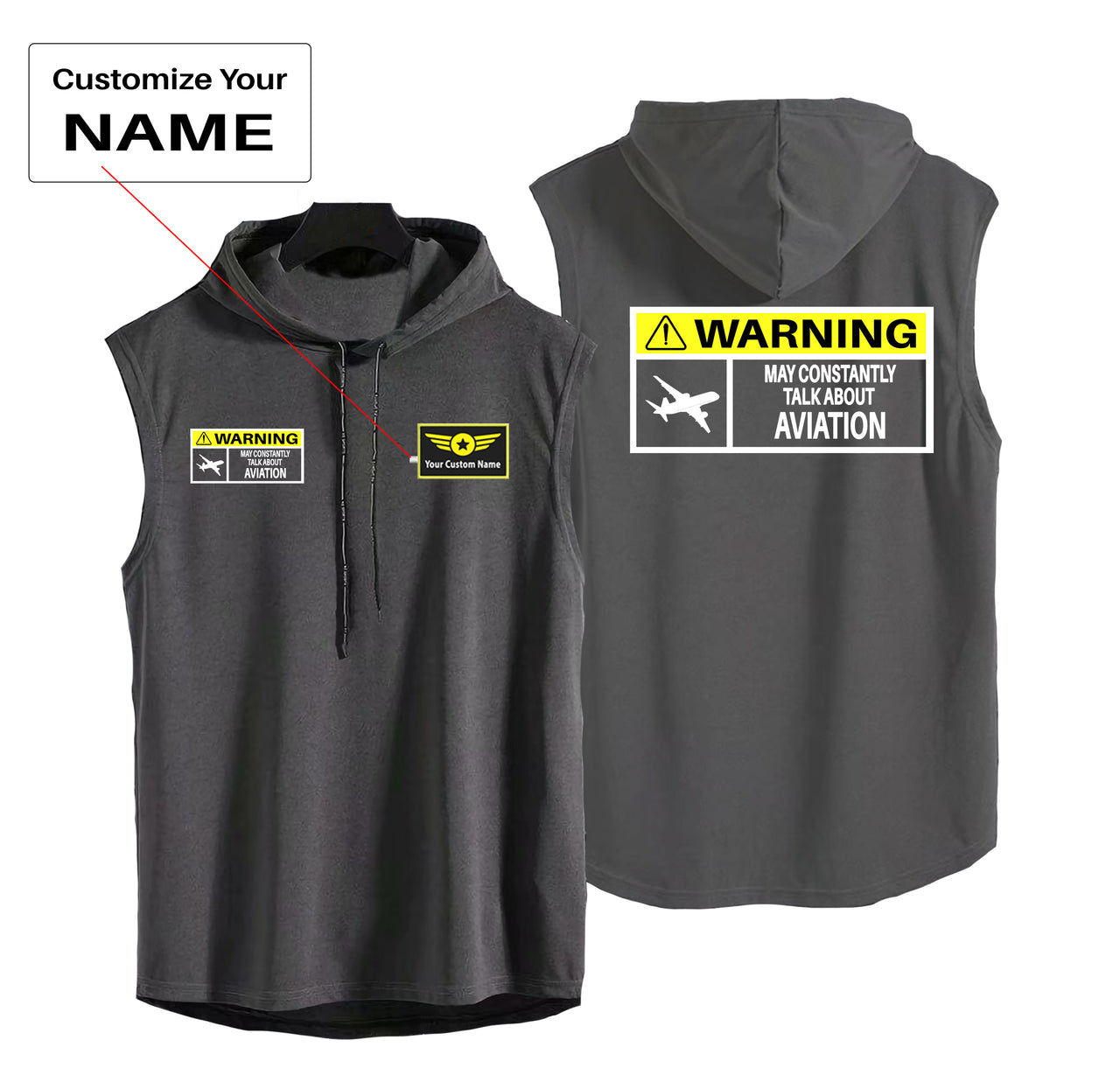 Warning May Constantly Talk About Aviation Designed Hooded Tank Tops