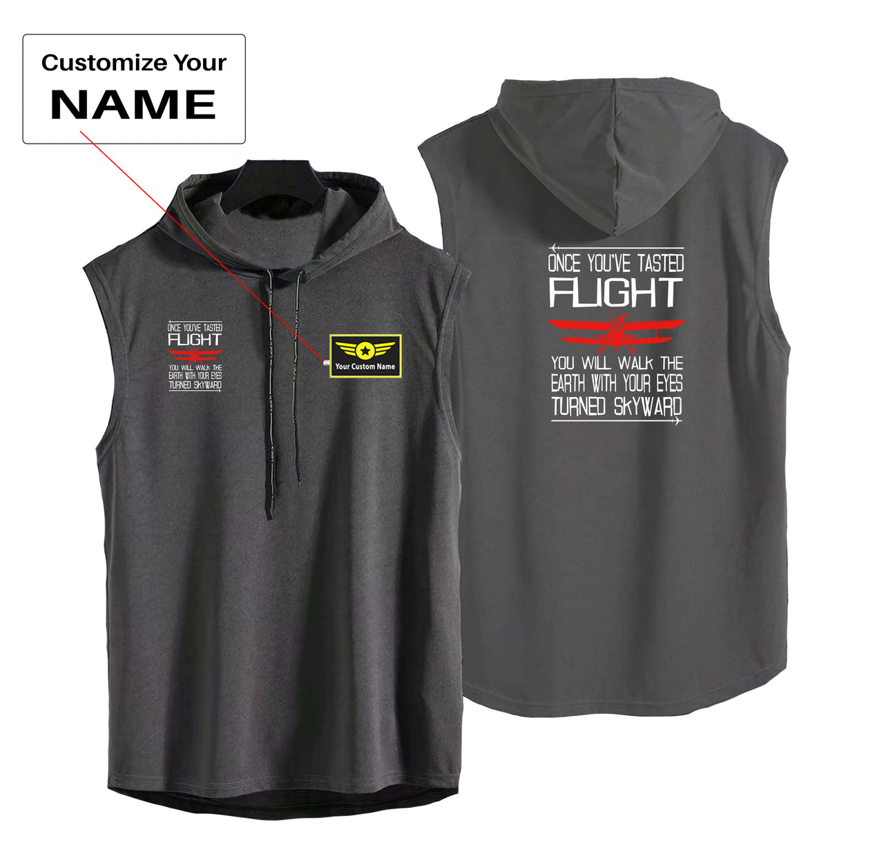 Once You've Tasted Flight Designed Hooded Tank Tops