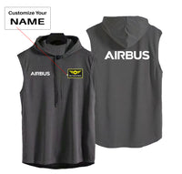 Thumbnail for Airbus & Text Designed Hooded Tank Tops