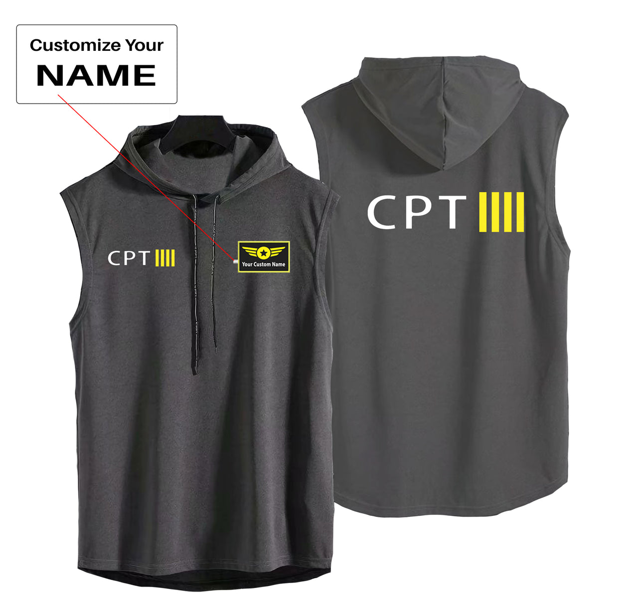 CPT & 4 Lines Designed Hooded Tank Tops