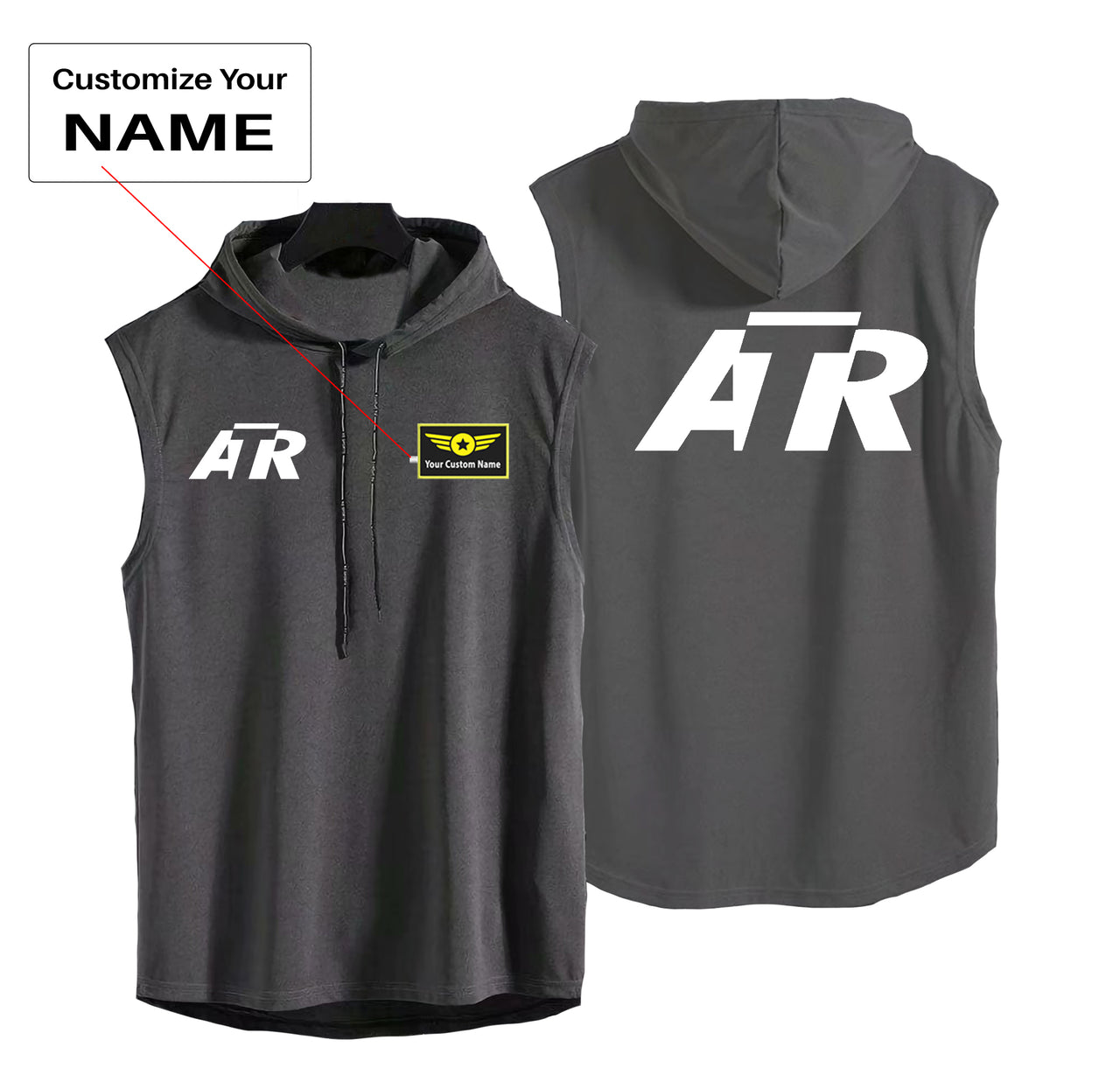 ATR & Text Designed Hooded Tank Tops