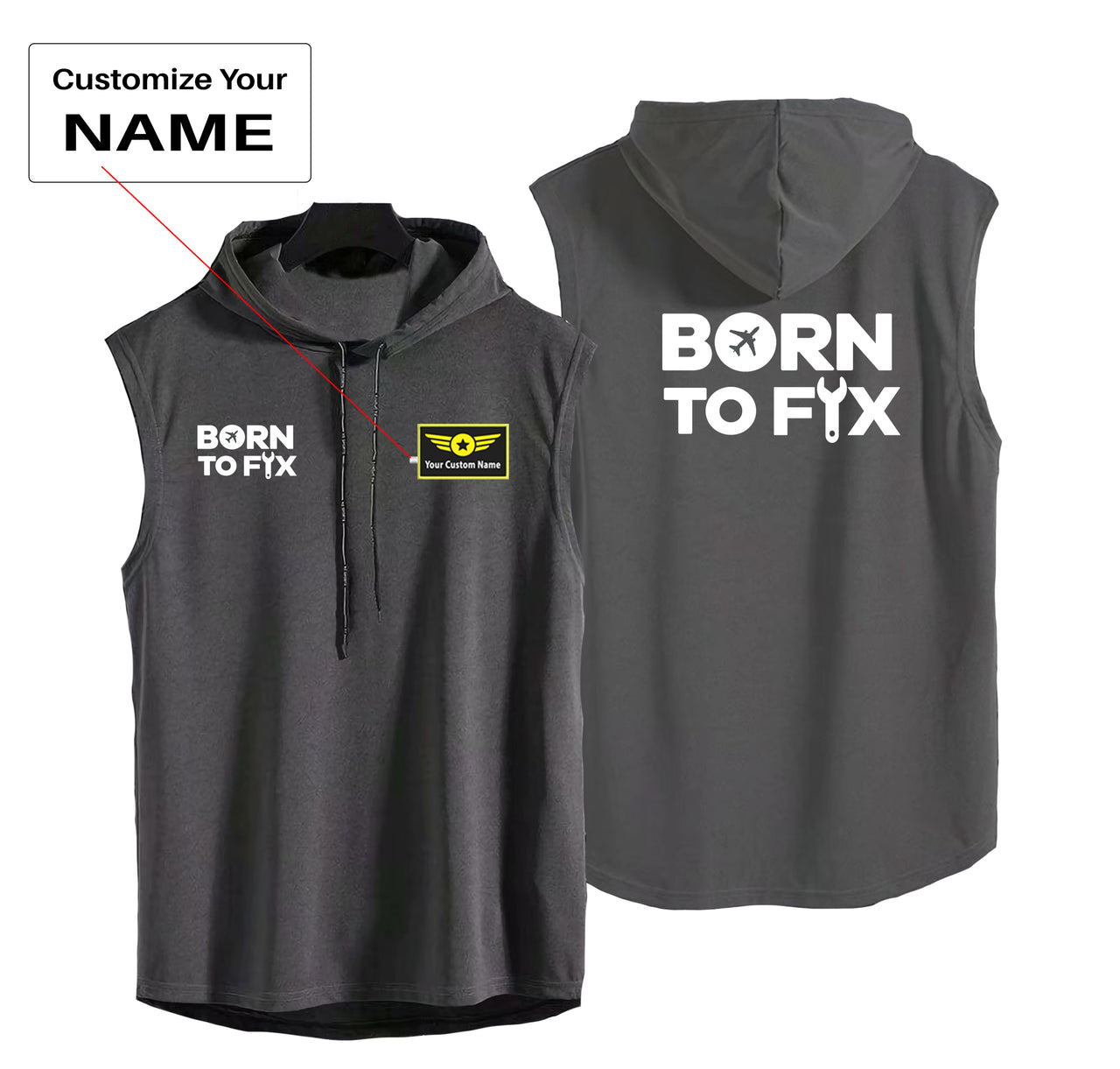 Born To Fix Airplanes Designed Hooded Tank Tops