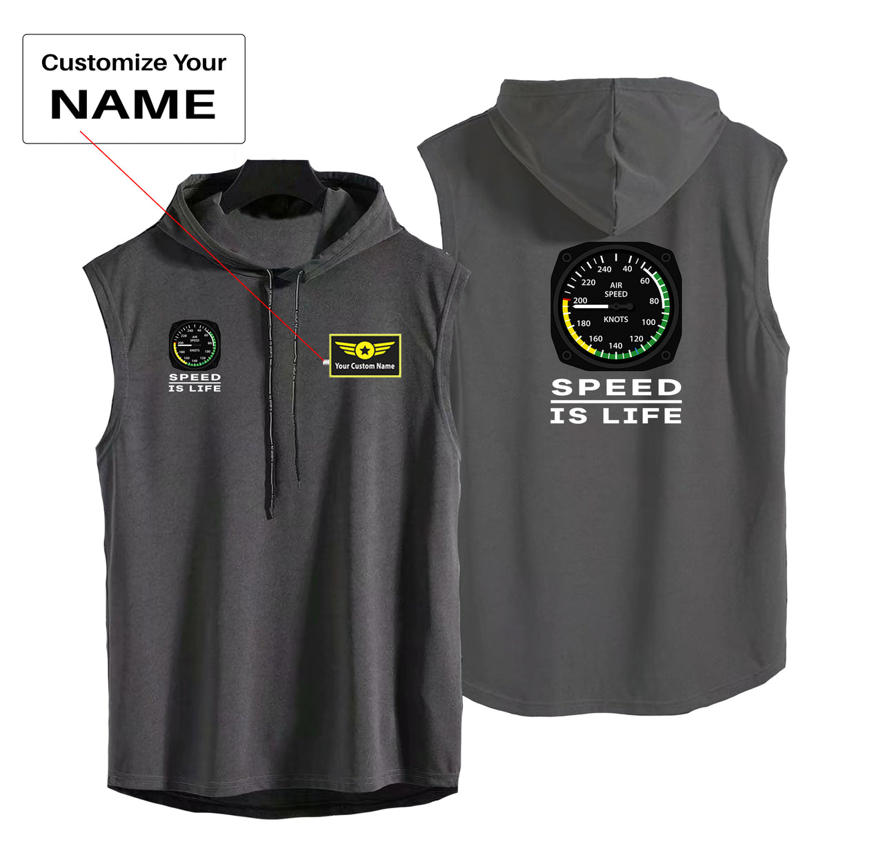 Speed Is Life Designed Hooded Tank Tops