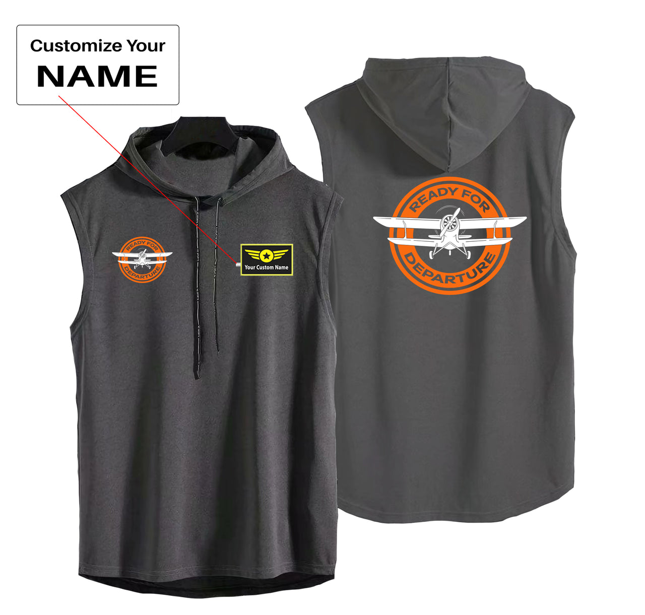 Ready for Departure Designed Hooded Tank Tops