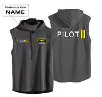 Thumbnail for Pilot & Stripes (2 Lines) Designed Hooded Tank Tops