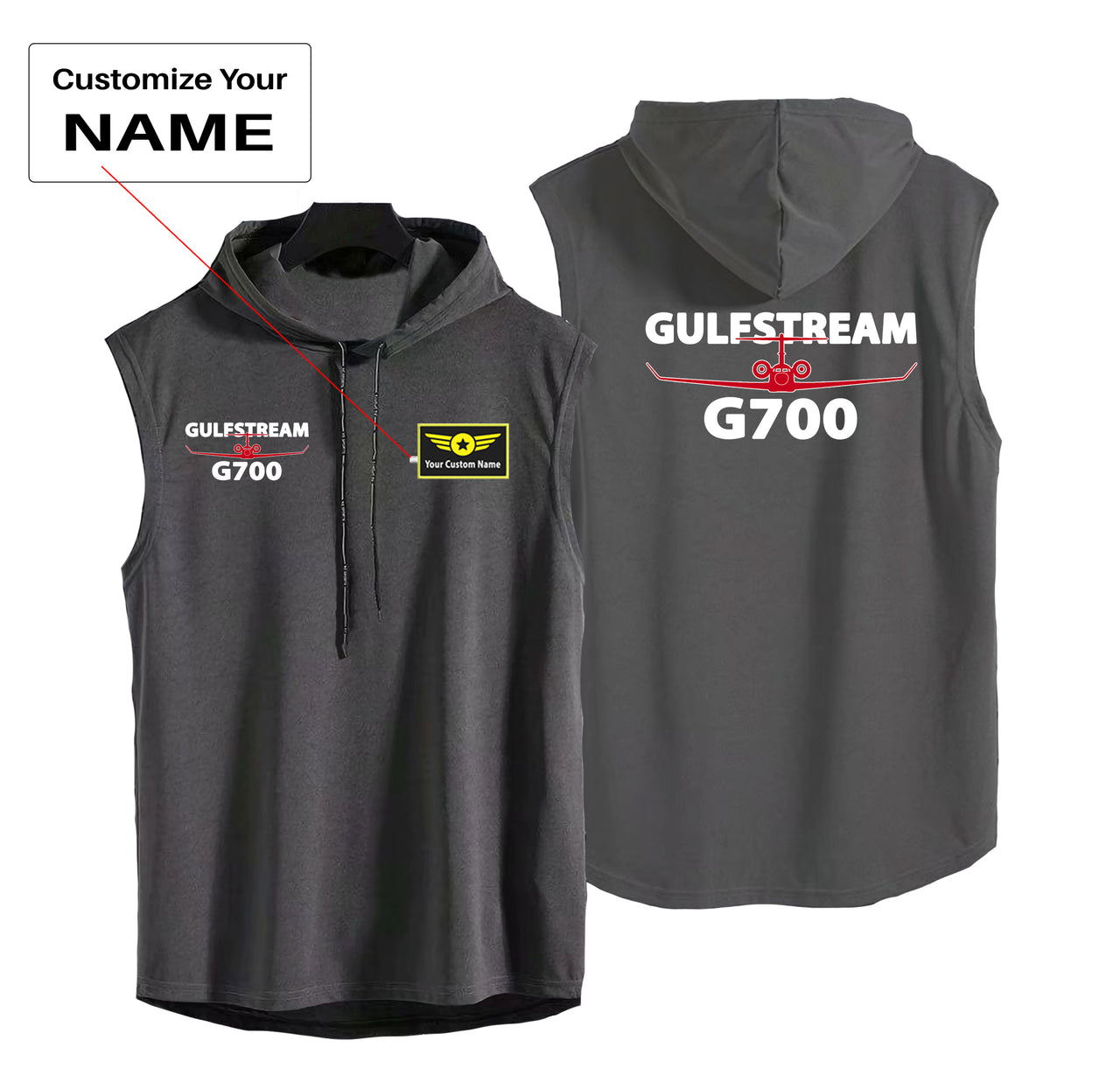 Amazing Gulfstream G700 Designed Hooded Tank Tops