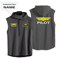 Thumbnail for Pilot & Badge Designed Hooded Tank Tops