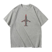 Thumbnail for Airplane Shape Aviation Alphabet Designed Relax Fit T-Shirts