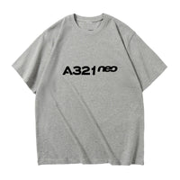 Thumbnail for A321neo & Text Designed Relax Fit T-Shirts