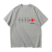 Thumbnail for Aviation Heartbeats Designed Relax Fit T-Shirts