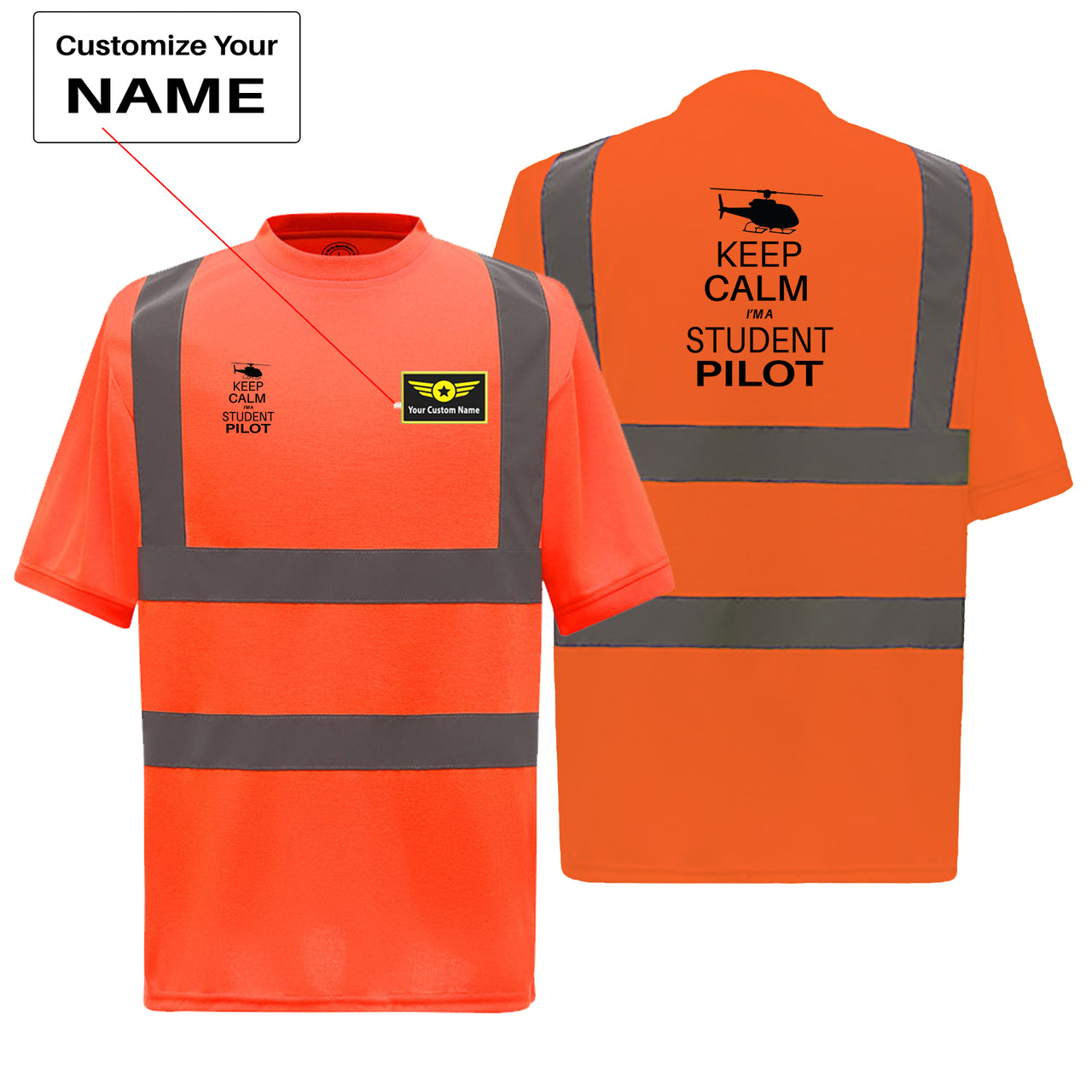 Student Pilot (Helicopter) Designed Reflective T-Shirts