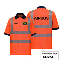 Thumbnail for Airbus & Text Designed Reflective Polo T-Shirts