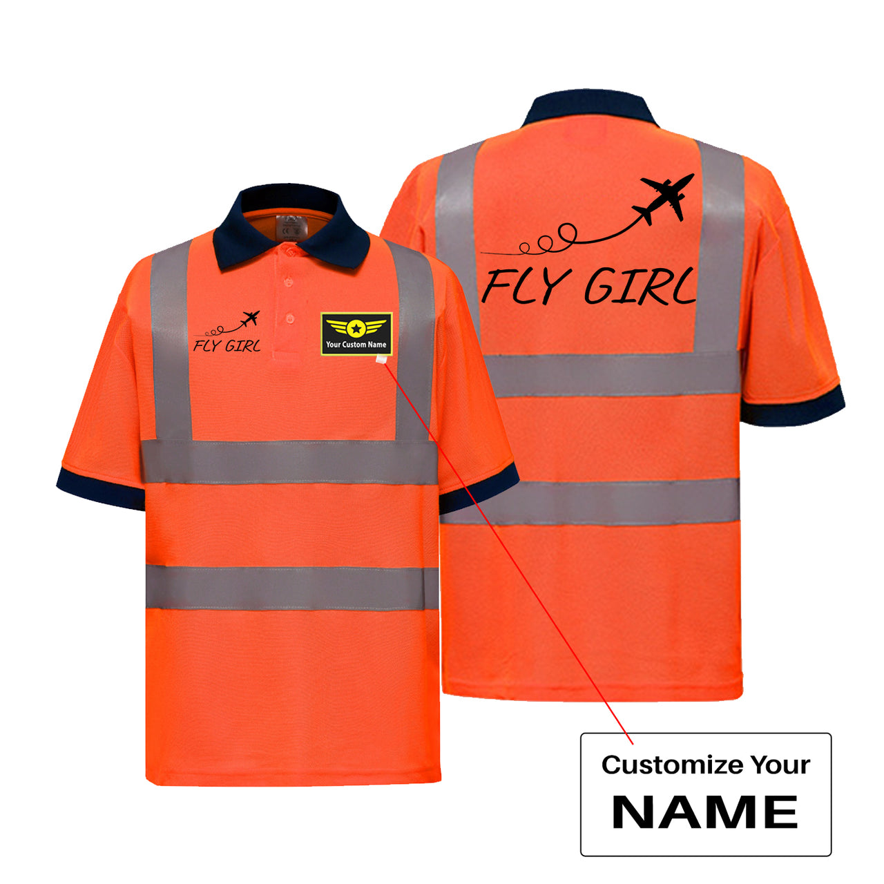 Just Fly It & Fly Girl Designed Reflective Polo T-Shirts