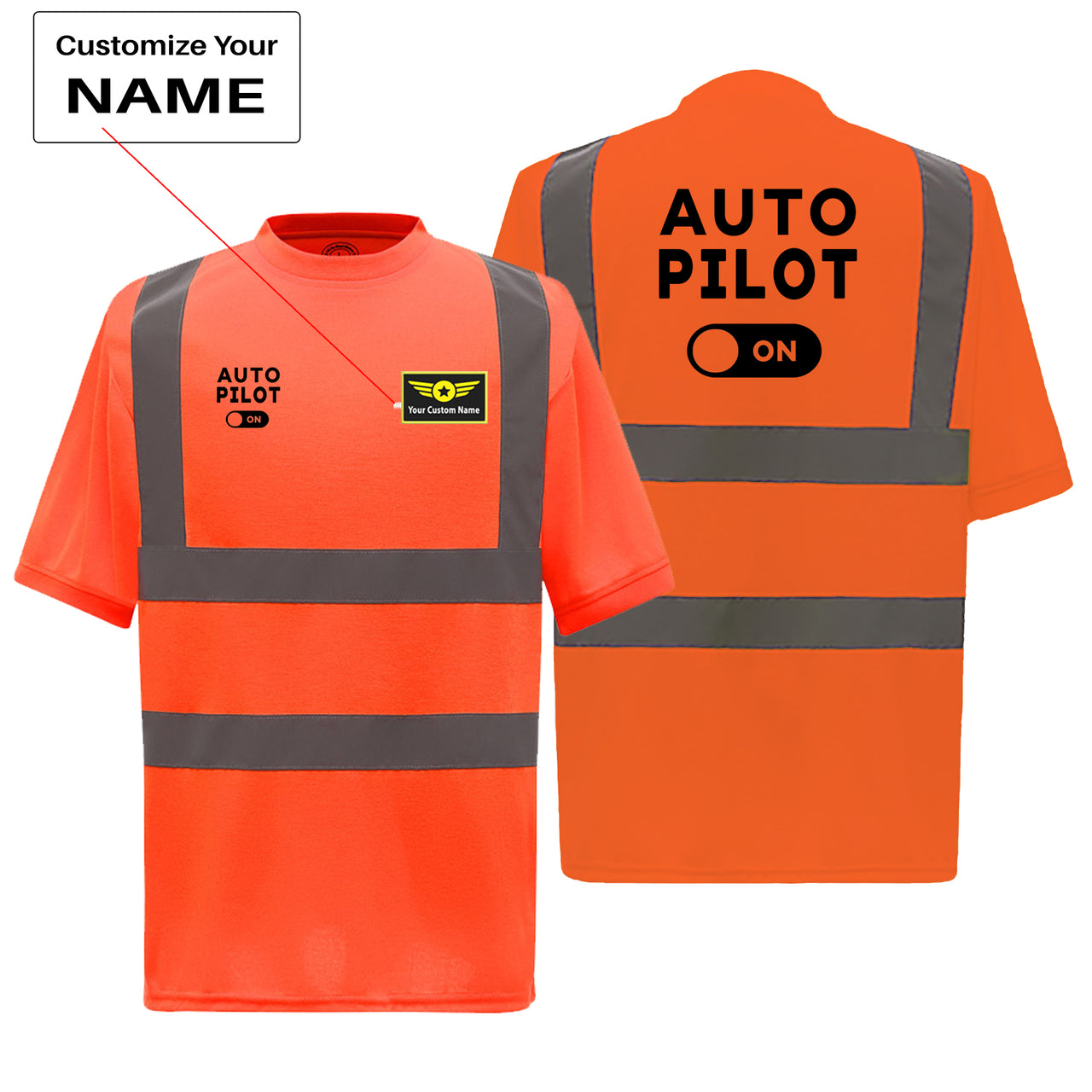 Auto Pilot ON Designed Reflective T-Shirts