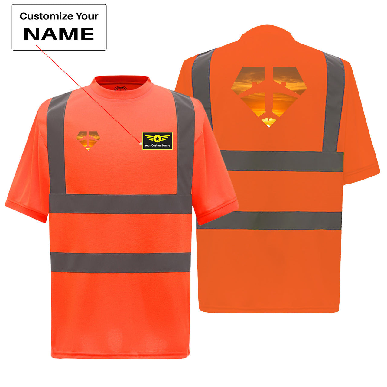 Supermen of The Skies (Sunset) Designed Reflective T-Shirts