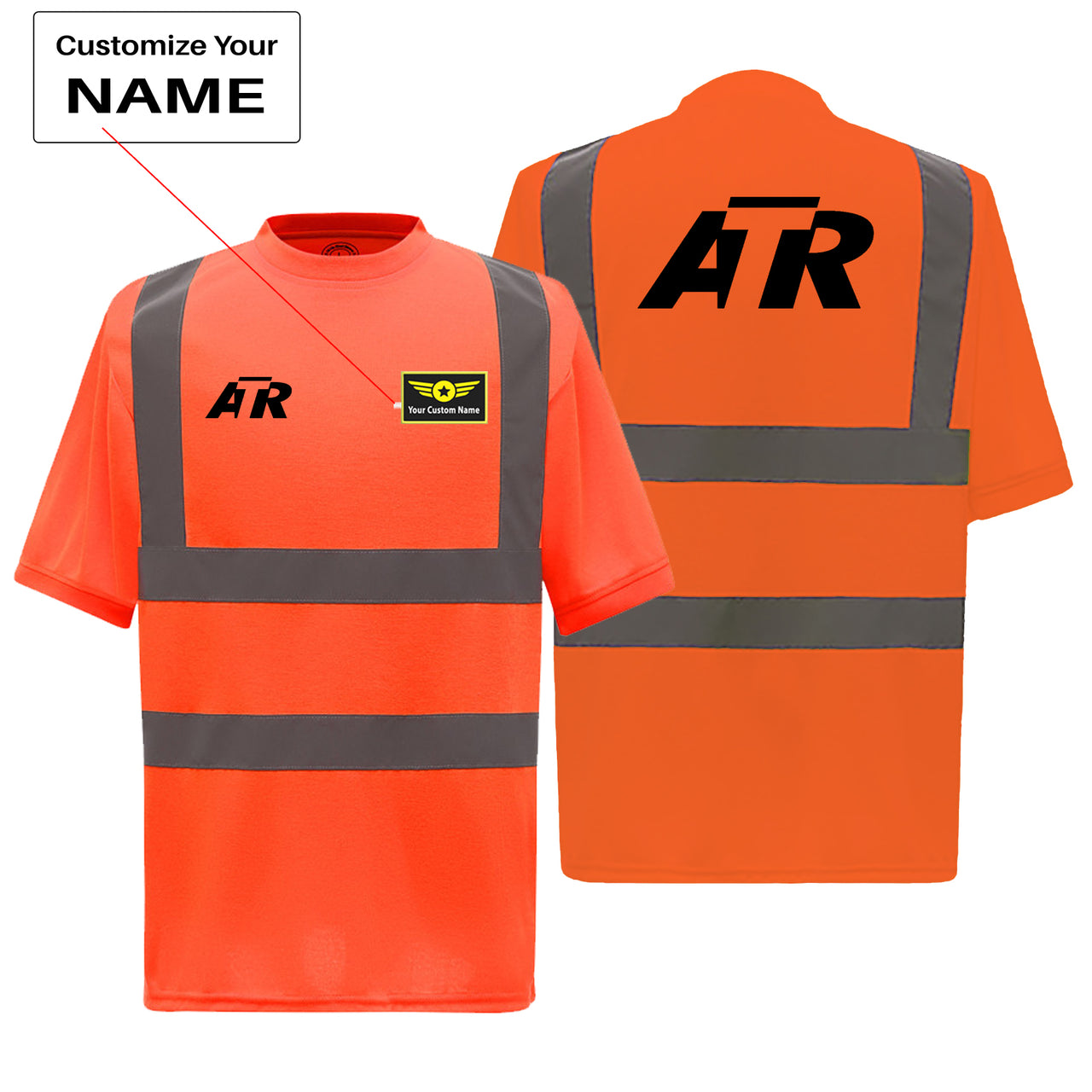 ATR & Text Designed Reflective T-Shirts