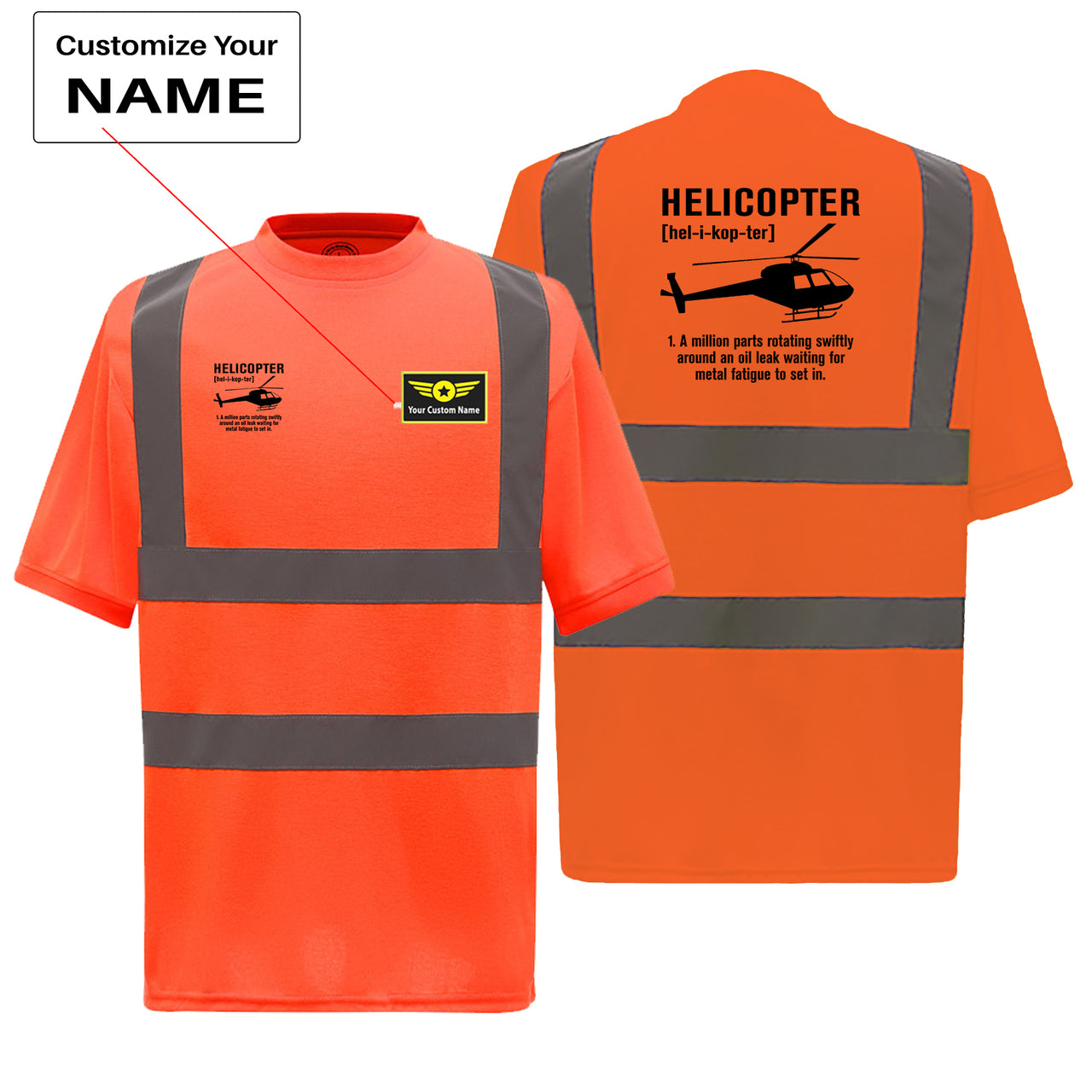 Helicopter [Noun] Designed Reflective T-Shirts