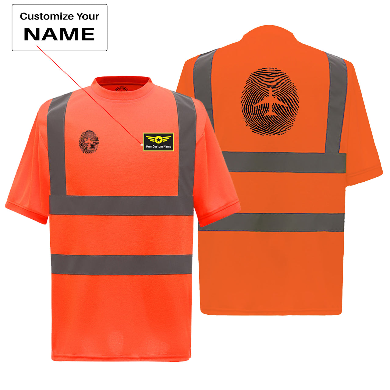 Aviation Finger Print Designed Reflective T-Shirts