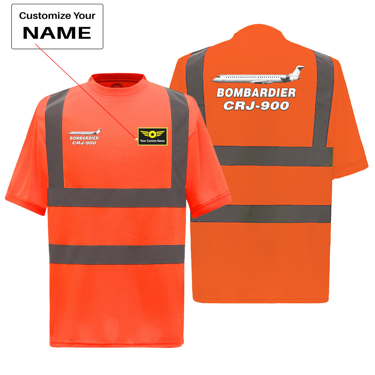 Bombardier CRJ-900 Designed Reflective T-Shirts