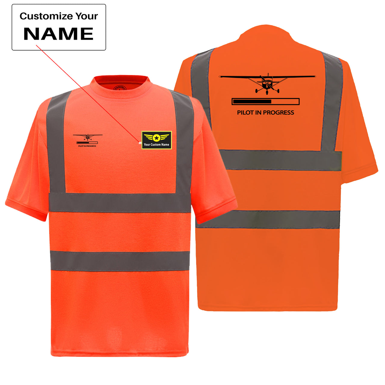 Pilot In Progress (Cessna) Designed Reflective T-Shirts