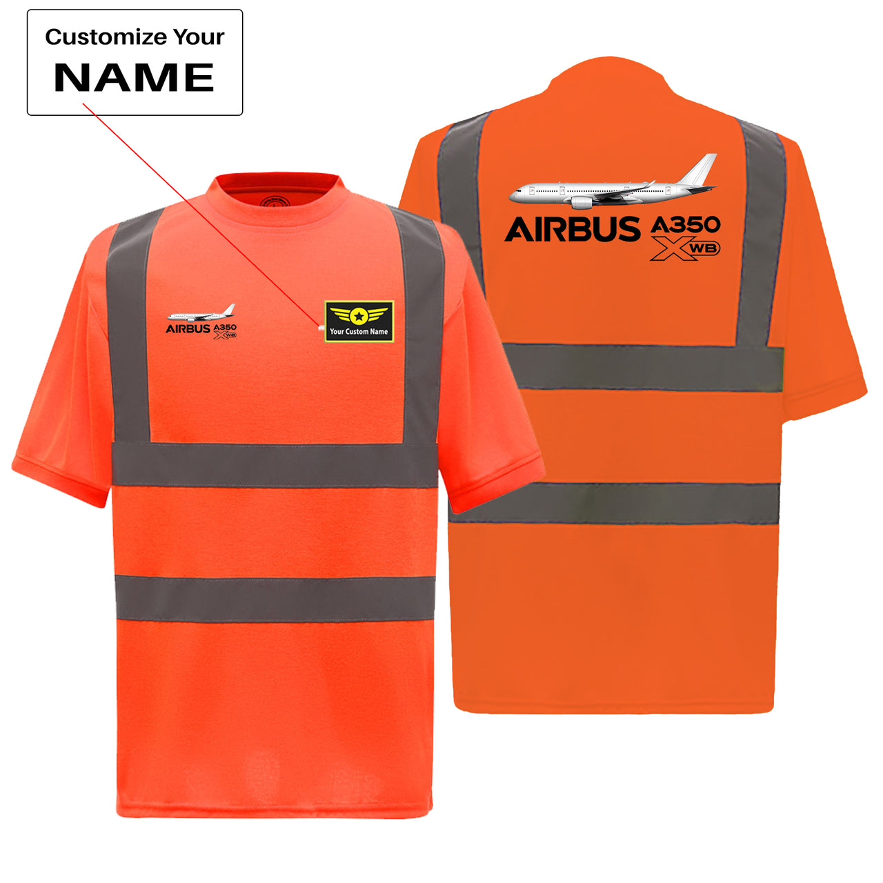 The Airbus A350 WXB Designed Reflective T-Shirts