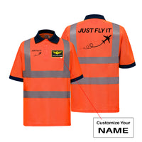 Thumbnail for Just Fly It Designed Reflective Polo T-Shirts