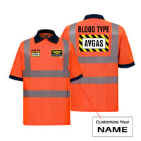 Thumbnail for Blood Type AVGAS Designed Reflective Polo T-Shirts