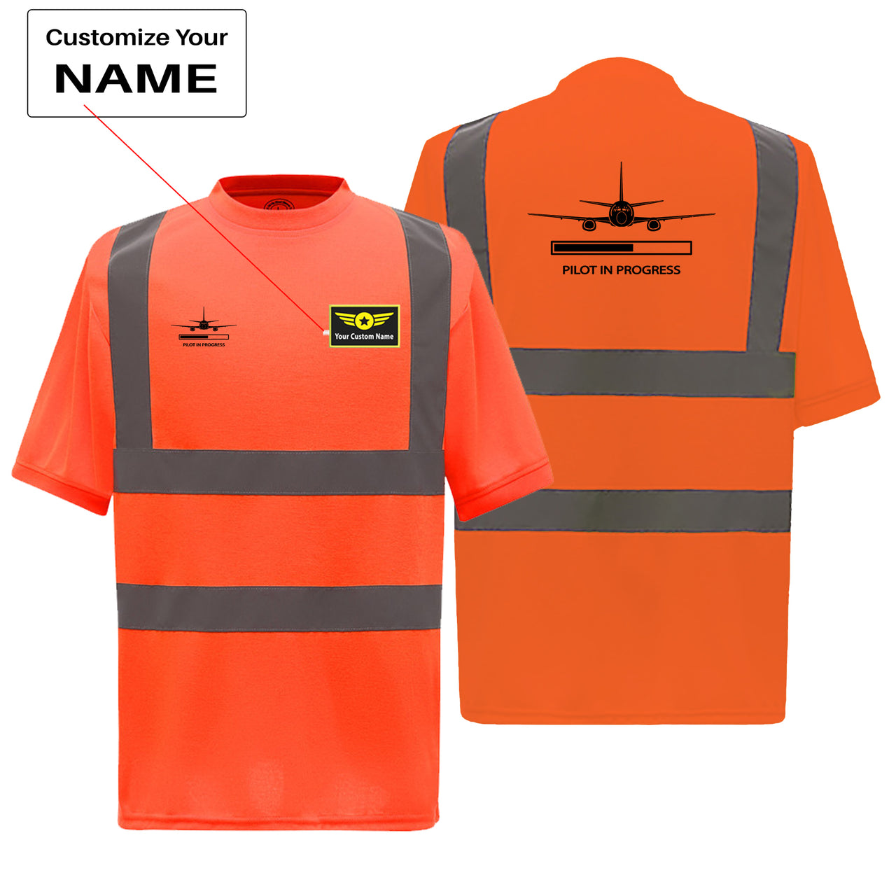 Pilot In Progress Designed Reflective T-Shirts