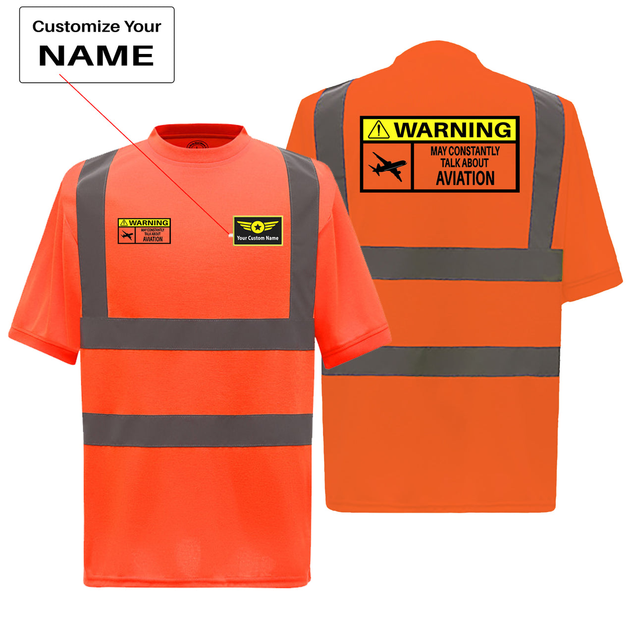 Warning May Constantly Talk About Aviation Designed Reflective T-Shirts