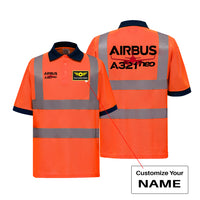 Thumbnail for Amazing Airbus A321neo Designed Reflective Polo T-Shirts