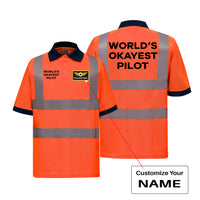 Thumbnail for World's Okayest Pilot Designed Reflective Polo T-Shirts